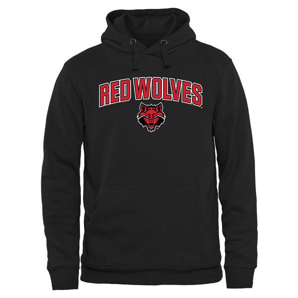 Men NCAA Arkansas State Red Wolves Proud Mascot Pullover Hoodie Black
